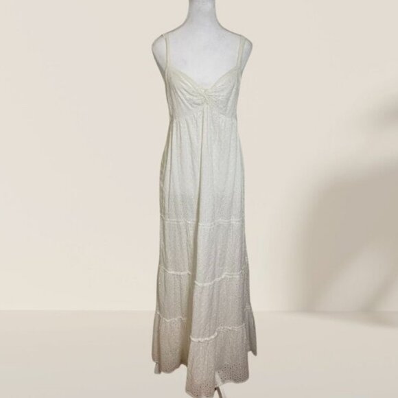 Michael Kors White Eyelet Maxi Dress - Size L - Picture 1 of 7